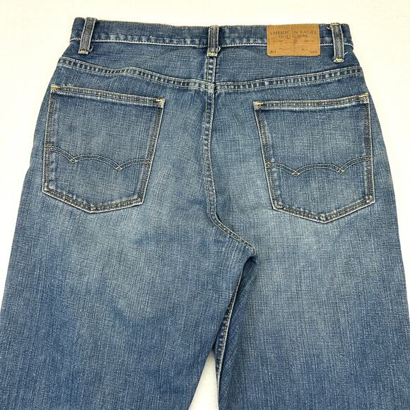 Vtg AEO Jambe Semi Evasee Jeans Mens 29/30 fits 30x30 Cotton Bootcut Distressed - Picture 7 of 7